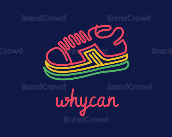 Minimalist Neon Sneakers Logo