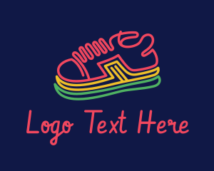 Footwear - Minimalist Neon Sneakers logo design