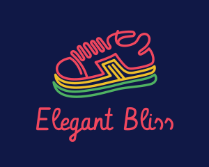 Doodle - Minimalist Neon Sneakers logo design