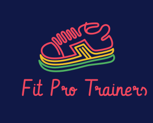 Trainers - Minimalist Neon Sneakers logo design