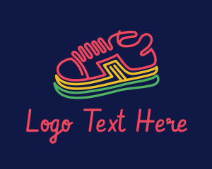 Shoes - Minimalist Neon Sneakers logo design