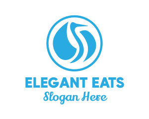 Blue Elegant Pelican logo design