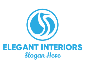 Blue Elegant Pelican logo design