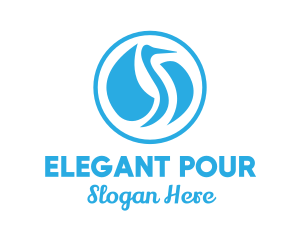 Blue Elegant Pelican logo design