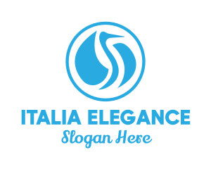 Blue Elegant Pelican logo design