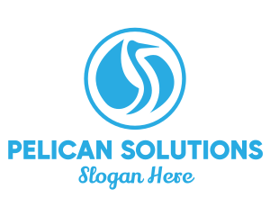 Pelican - Blue Elegant Pelican logo design