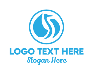 Sea Shore - Blue Elegant Pelican logo design