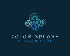 Cloud Swirl Whirlpool  logo design