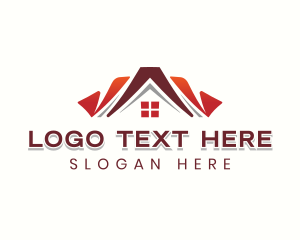 Roof - House Roofing Realty logo design