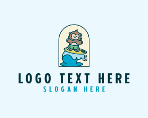 Surfer - Beach Surfer Monkey logo design