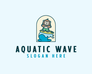 Swimmer - Beach Surfer Monkey logo design