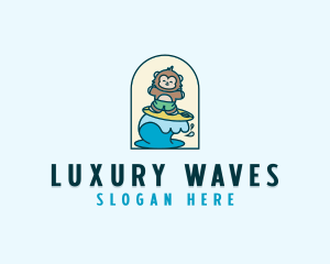 Beach Surfer Monkey logo design