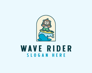 Beach Surfer Monkey logo design