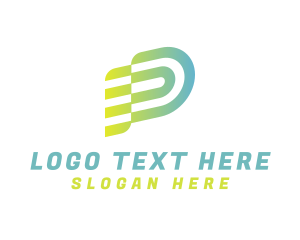 Initial - D Stripe Flag logo design