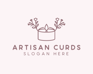 Floral Tealight Candle logo design