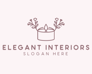 Floral Tealight Candle logo design