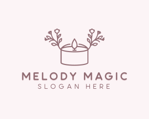 Scented - Floral Tealight Candle logo design