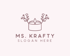 Tealight - Floral Tealight Candle logo design