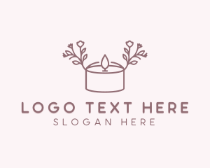 Candle - Floral Tealight Candle logo design