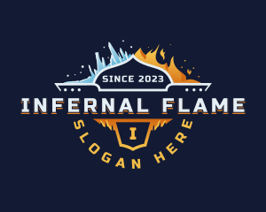 HVAC Flame Ice logo design