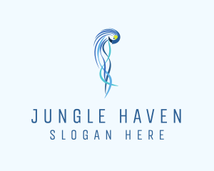 Blue Macaw Bird logo design