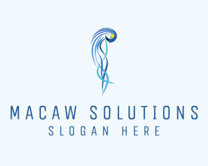 Blue Macaw Bird logo design