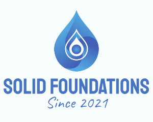 Liquid - Blue Gradient Droplet logo design