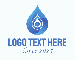 Liquid Blob - Blue Gradient Droplet logo design