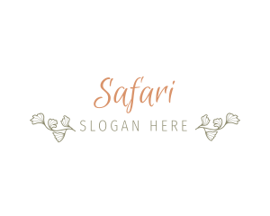 Makeup - Slim Cursive Floral Wordmark logo design