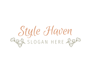 Stylist - Slim Cursive Floral Wordmark logo design