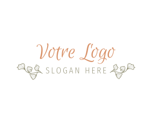 Commercial - Slim Cursive Floral Wordmark logo design