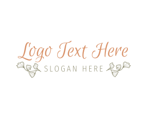 Herbal - Slim Cursive Floral Wordmark logo design
