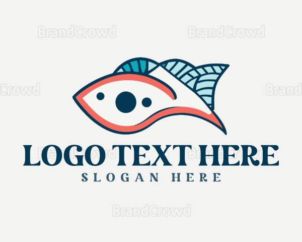 Abstract Fish Seascape Logo