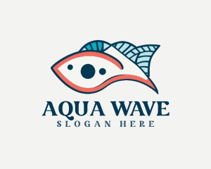 Abstract Fish Seascape logo design