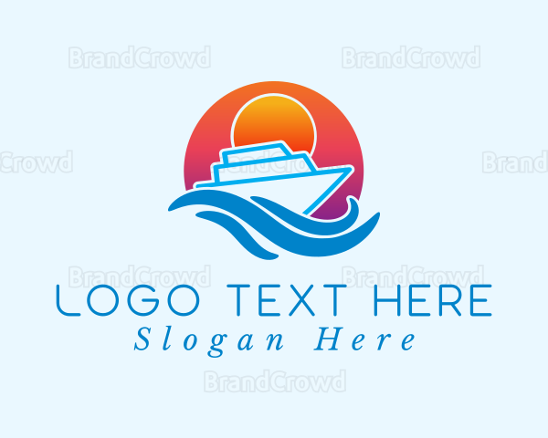 Sunset Blue Boat Logo