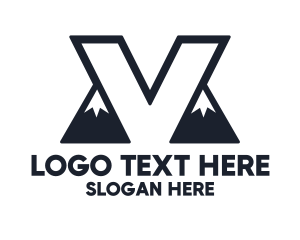 Vermont - Blue Peak V logo design