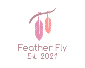 Macrame Hanging Feather  logo design