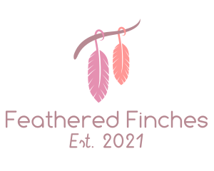 Macrame Hanging Feather  logo design