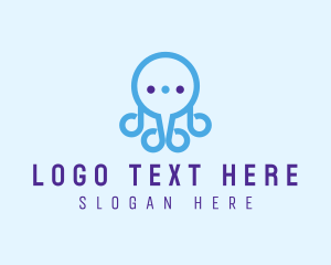 Deep Sea - Fun Octopus Chat Bubble logo design