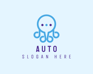 Fun Octopus Chat Bubble Logo