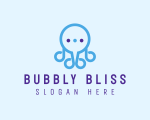 Fun Octopus Chat Bubble logo design