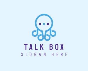 Conversation - Fun Octopus Chat Bubble logo design