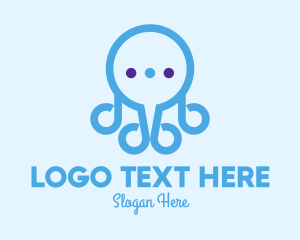 Social Media - Blue Octopus Chat Mascot logo design