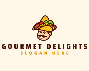 Mexican Taco Sombrero logo design