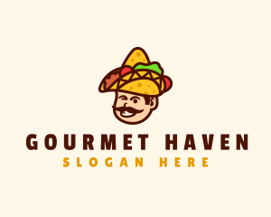 Mexican Taco Sombrero logo design