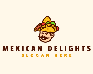 Mexican Taco Sombrero logo design