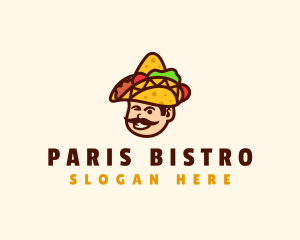 Mexican Taco Sombrero logo design