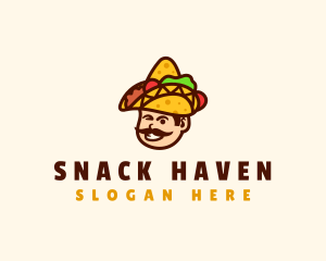 Mexican Taco Sombrero logo design