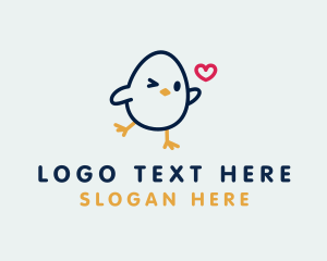 Chick Egg Heart Logo