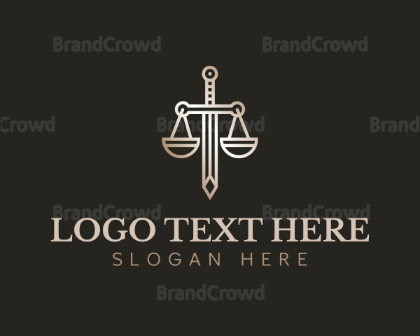 Legal Law Scale Sword Logo